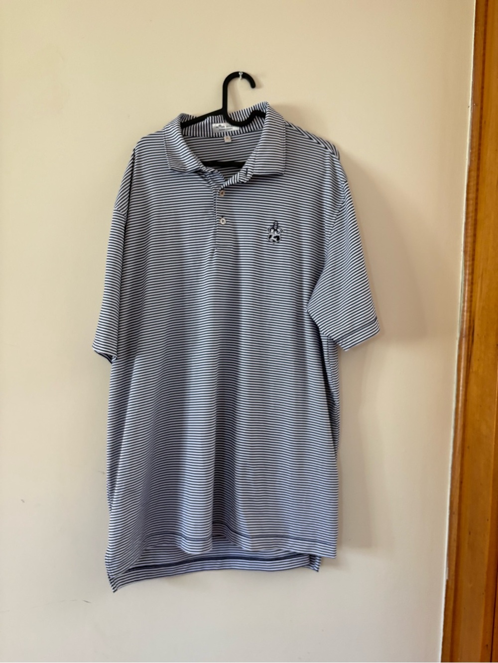 Peter Millar Navy & White Narrow Stripe golf Polo XL